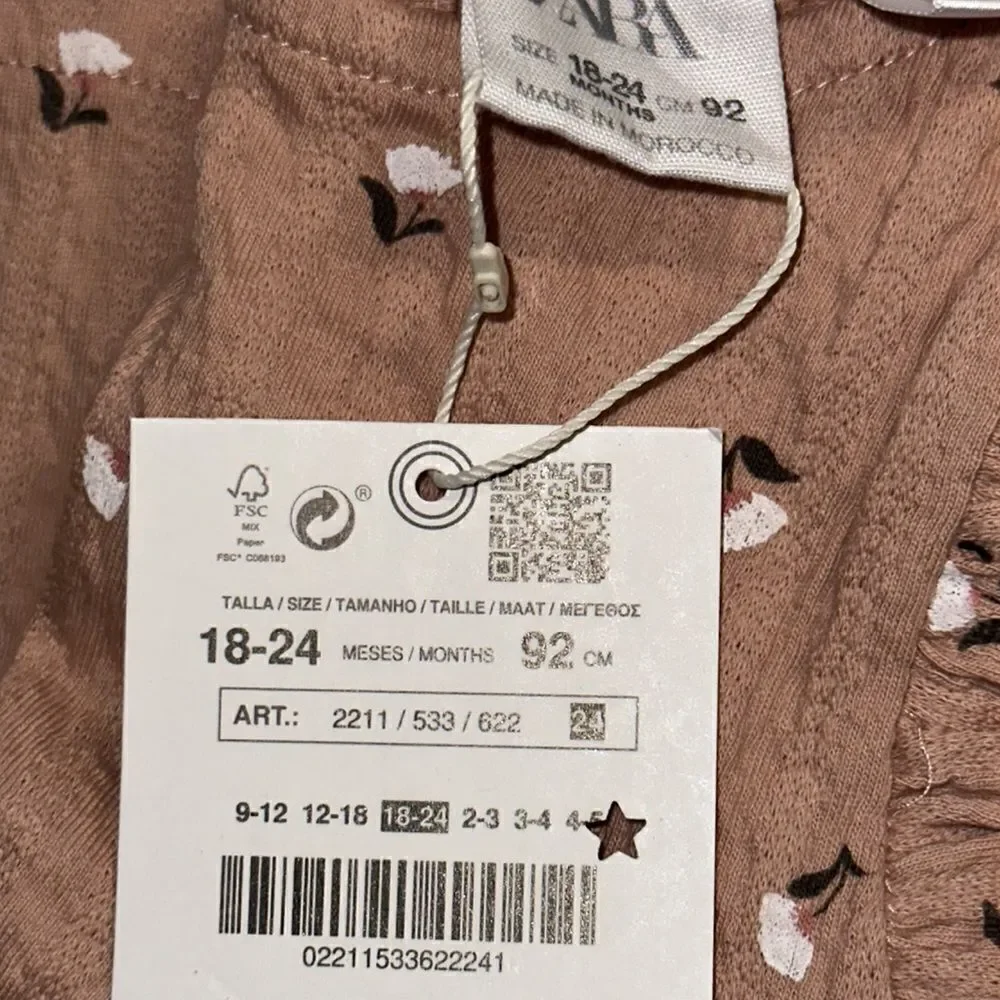ZARA Kids | Pale Pink | TEXTURED FLORAL DRESS